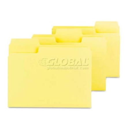Smead Smead SuperTab Colored File Folders, 1/3 Cut, Letter, Yellow, 100/Box 11984
